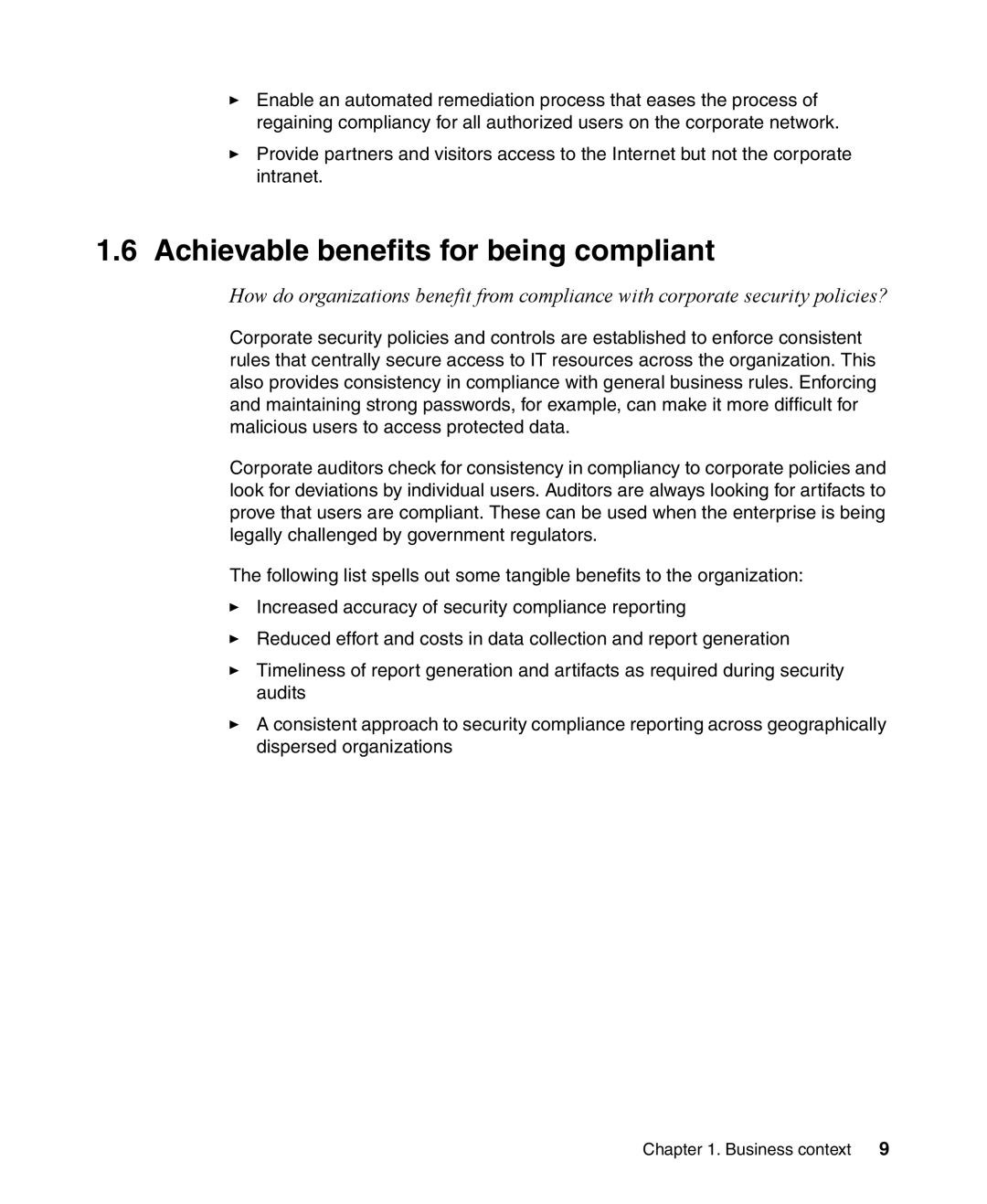 IBM Tivoli and Cisco manual Achievable benefits for being compliant 