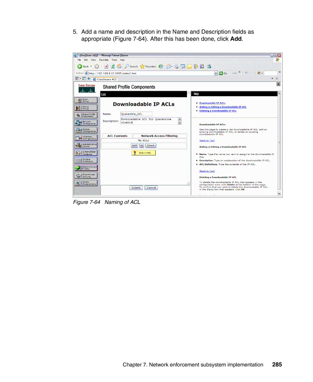 IBM Tivoli and Cisco manual 285, Naming of ACL 