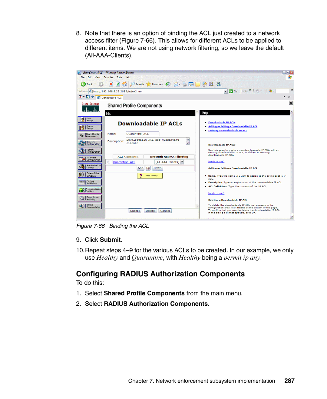 IBM Tivoli and Cisco manual Select Radius Authorization Components, 287 