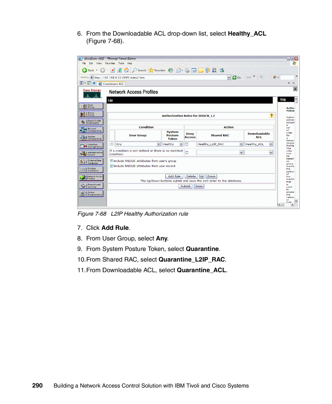 IBM Tivoli and Cisco manual 68 L2IP Healthy Authorization rule 