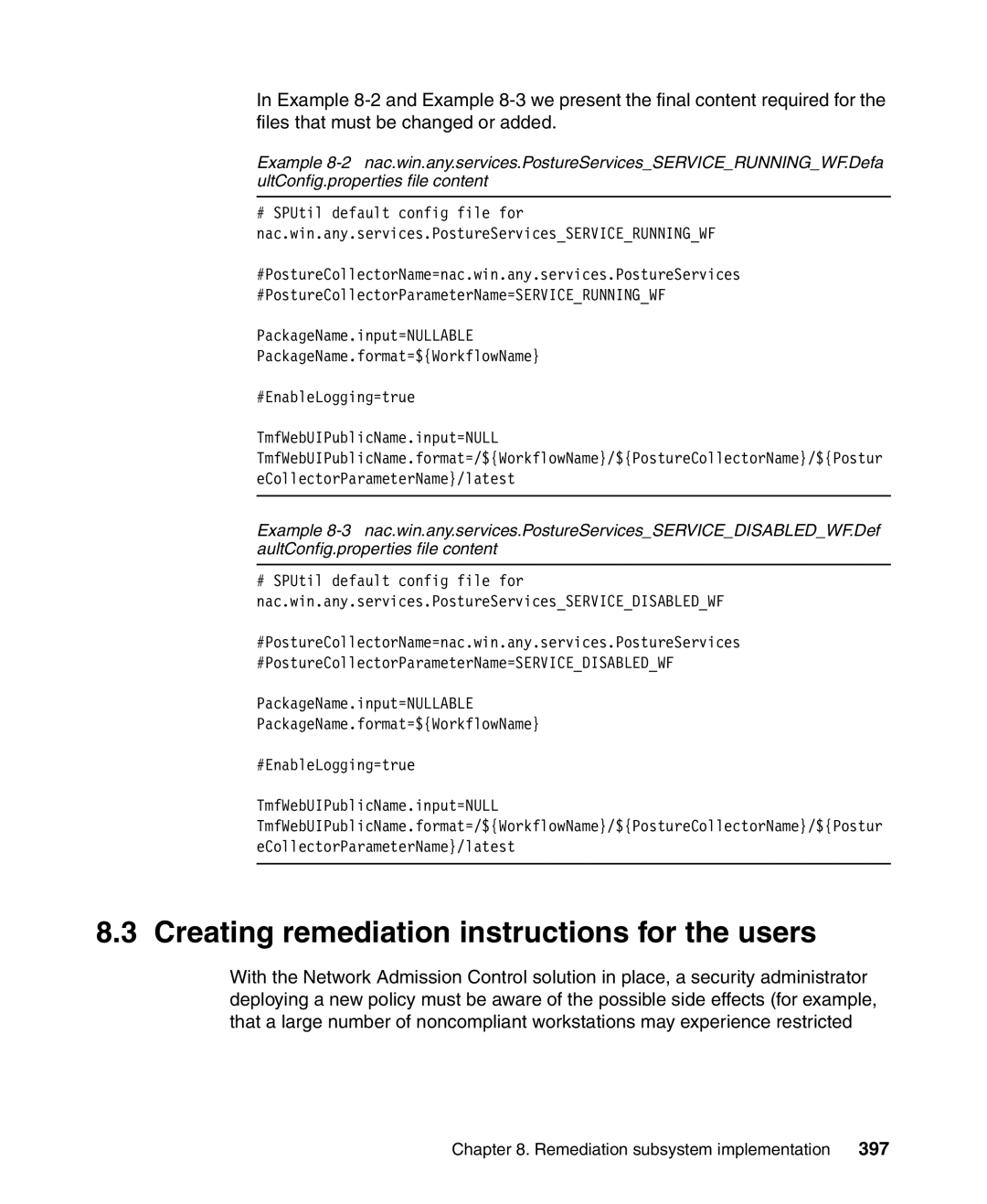 IBM Tivoli and Cisco manual Creating remediation instructions for the users, 397 