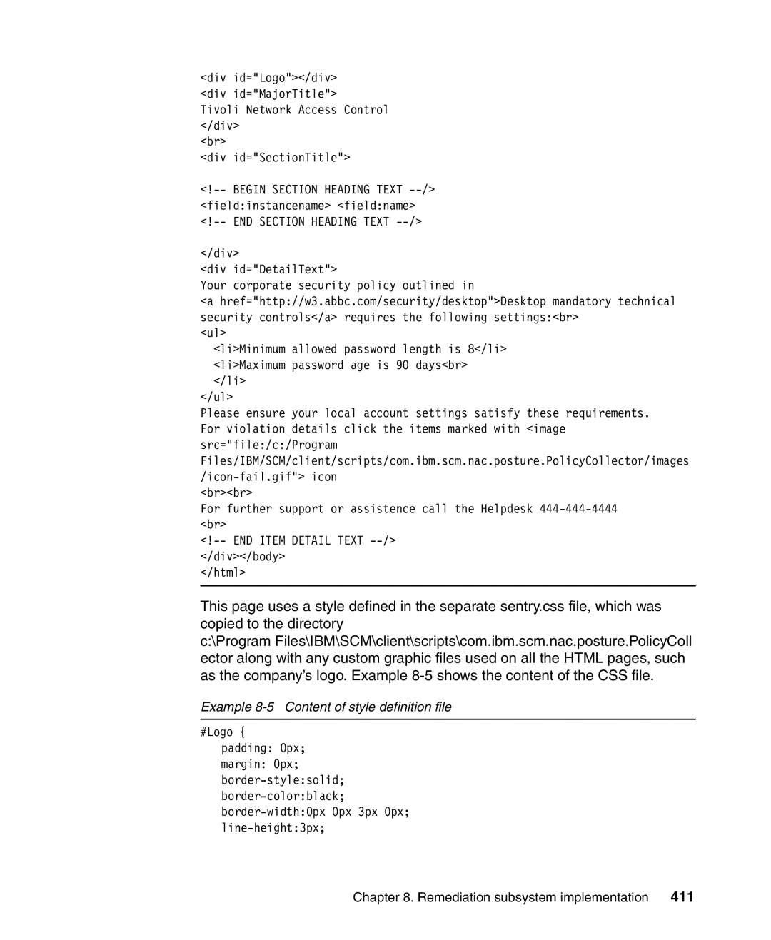 IBM Tivoli and Cisco manual 411, Example 8-5 Content of style definition file 