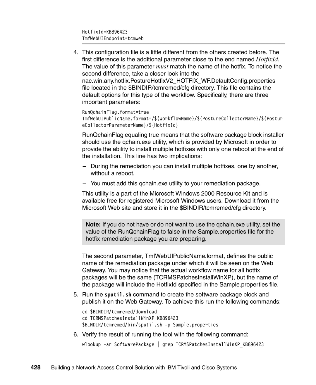 IBM Tivoli and Cisco manual HotfixId=KB896423 TmfWebUIEndpoint=tcmweb 