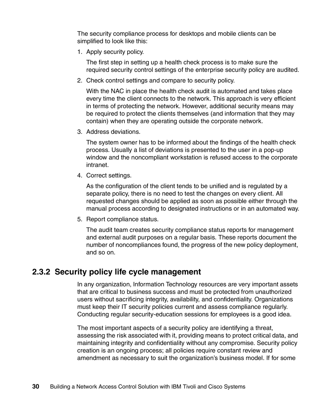 IBM Tivoli and Cisco manual Security policy life cycle management 