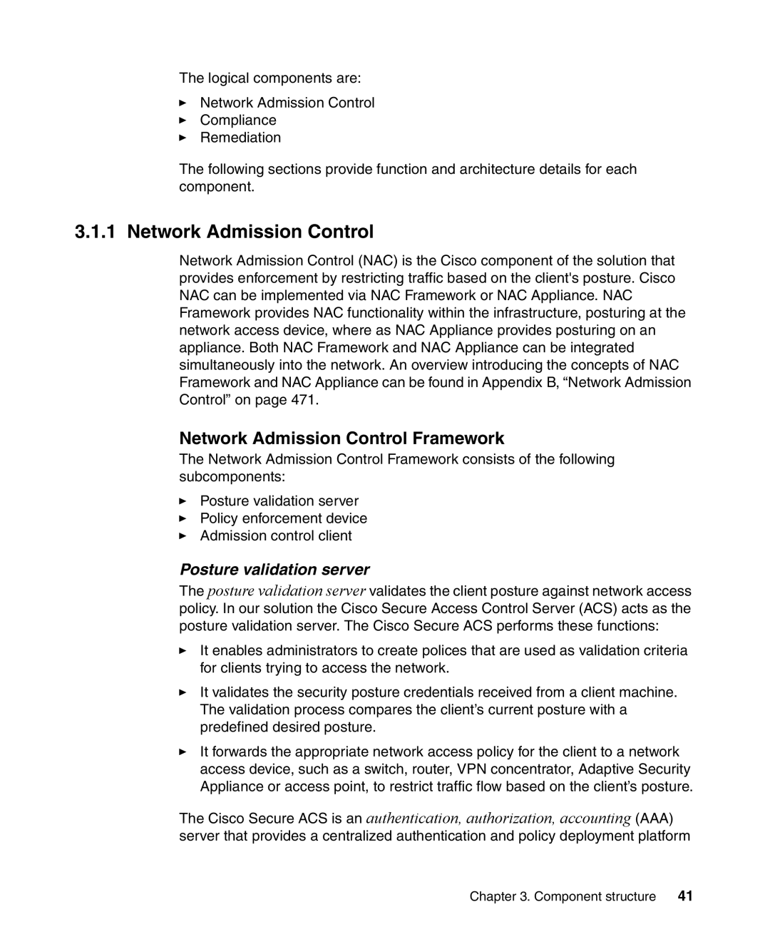 IBM Tivoli and Cisco manual Network Admission Control Framework, Posture validation server 