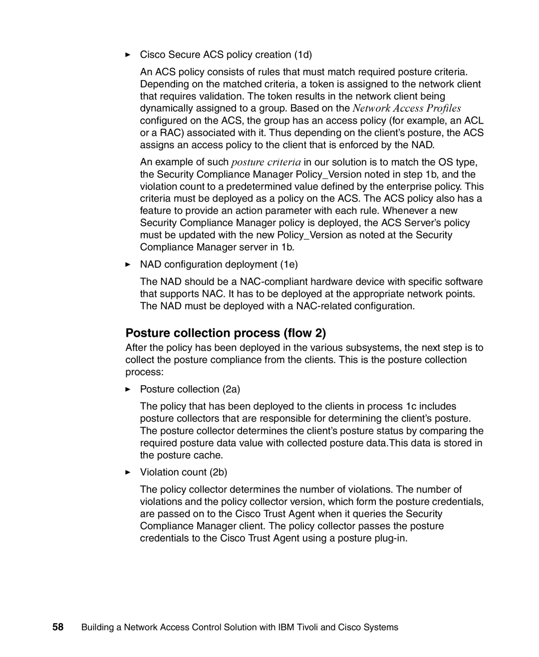 IBM Tivoli and Cisco manual Posture collection process flow 