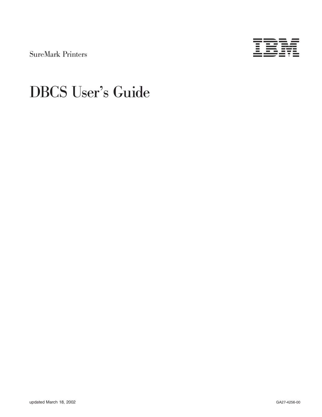 IBM TI5, TM7, TF7, TG5 manual Dbcs User’s Guide 