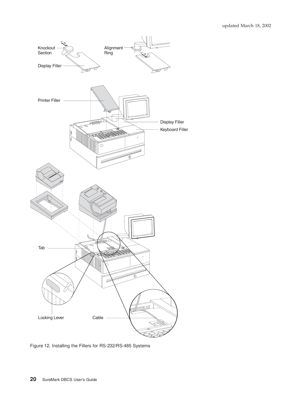 IBM TM7, TI5, TF7, TG5 manual Installing the Fillers for RS-232/RS-485 Systems 