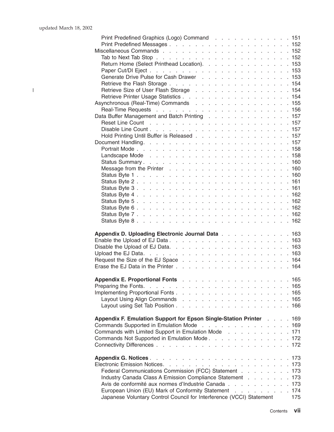 IBM TG5, TM7, TI5, TF7 manual Appendix D. Uploading Electronic Journal Data, Appendix E. Proportional Fonts 