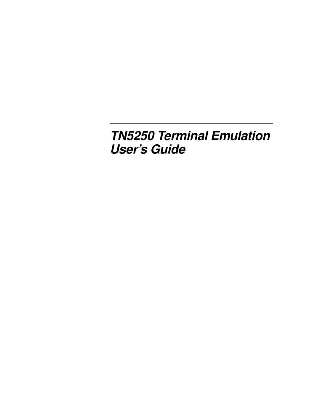 IBM manual TN5250 Terminal Emulation User’s Guide 