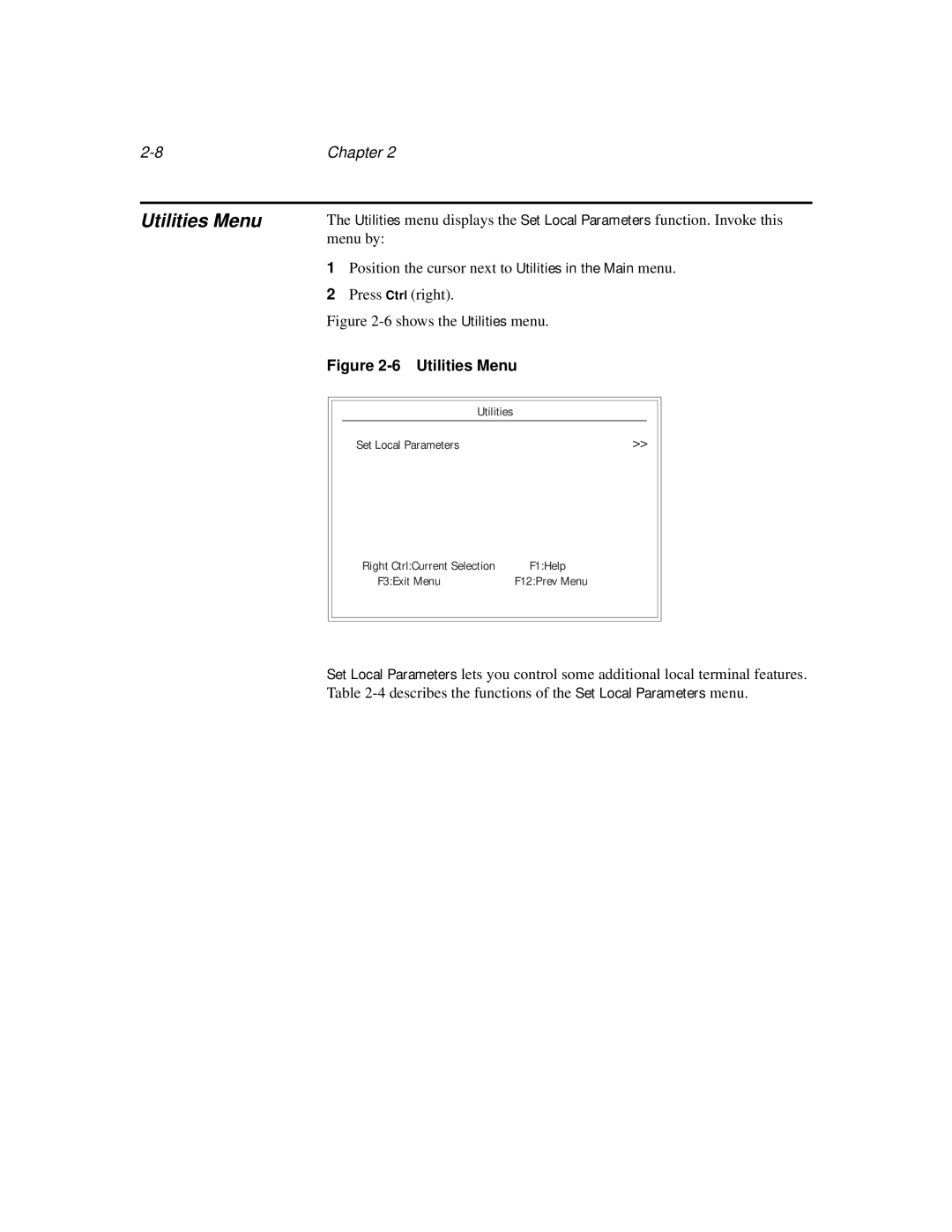 IBM TN5250 manual Chapter, 6 Utilities Menu, F12Prev Menu 