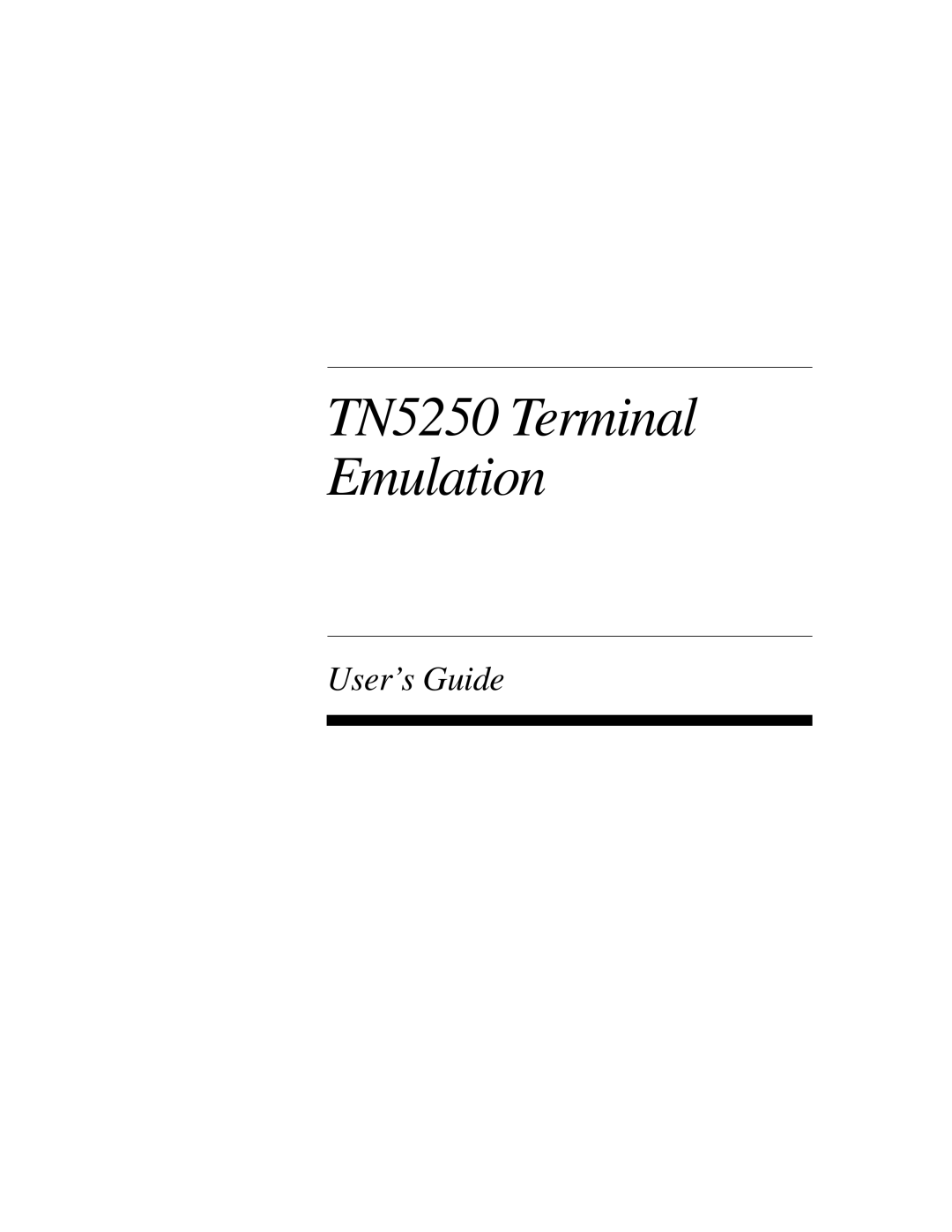 IBM manual TN5250 Terminal Emulation 