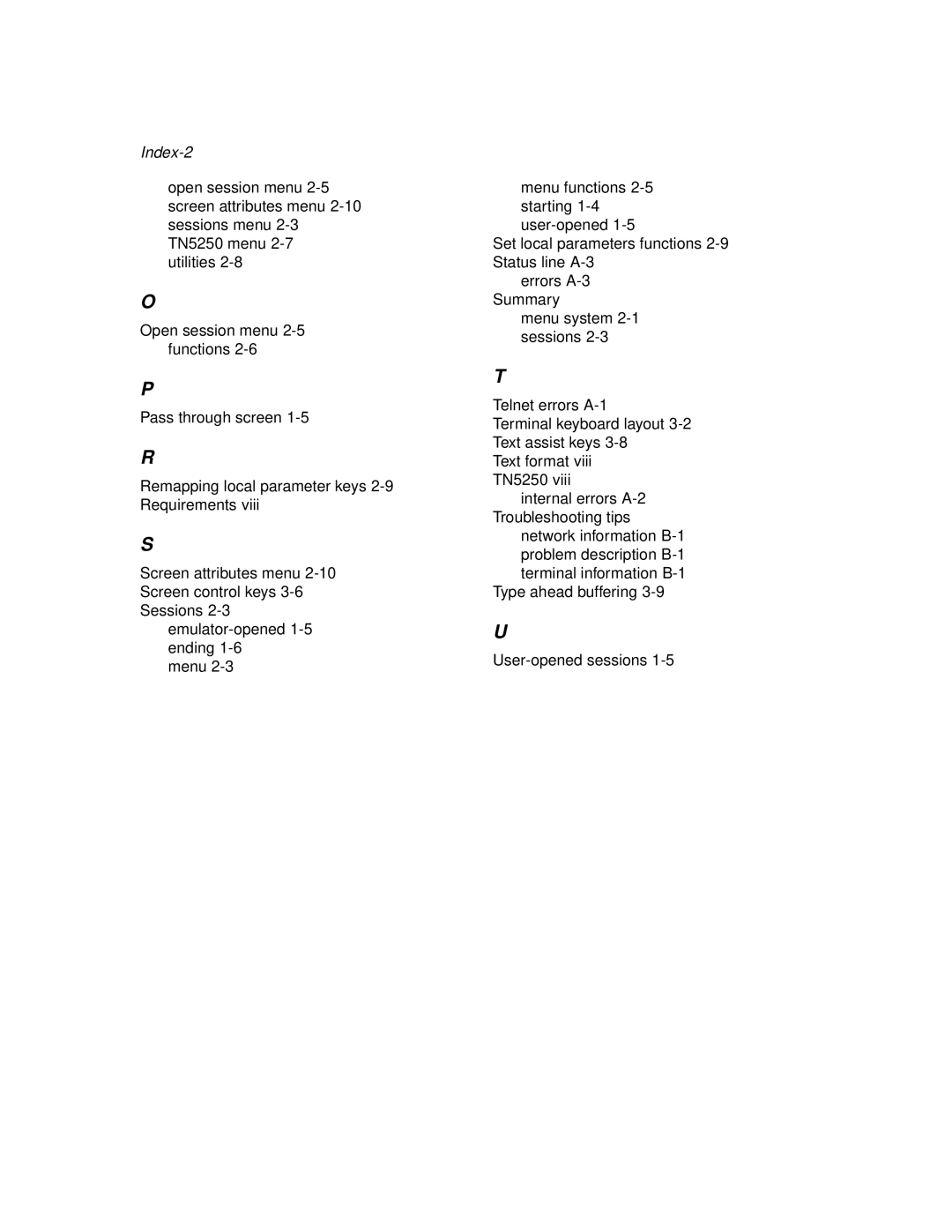 IBM TN5250 manual Index-2 