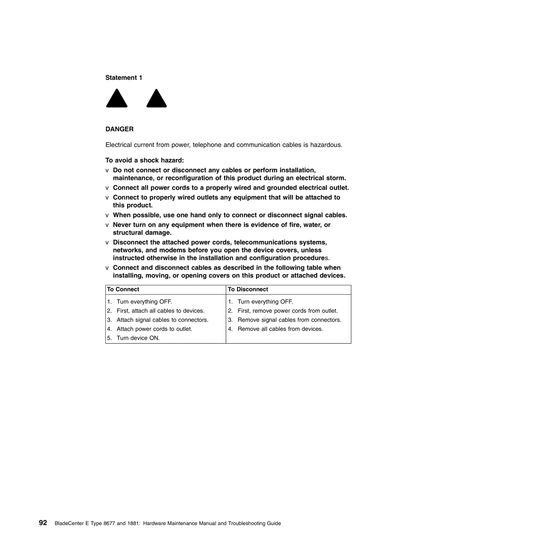 IBM Type 1881, Type 8677 manual To Connect To Disconnect 