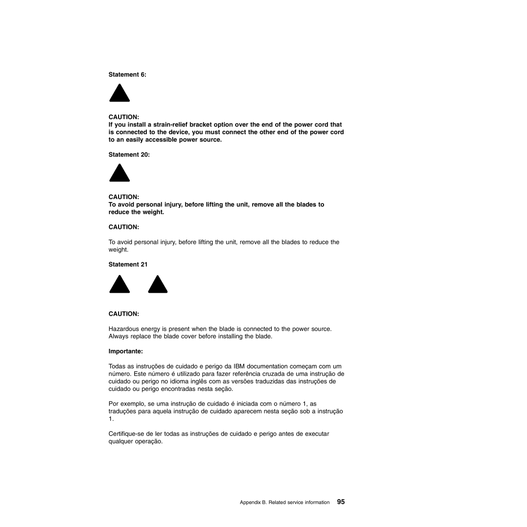 IBM Type 8677, Type 1881 manual Importante 