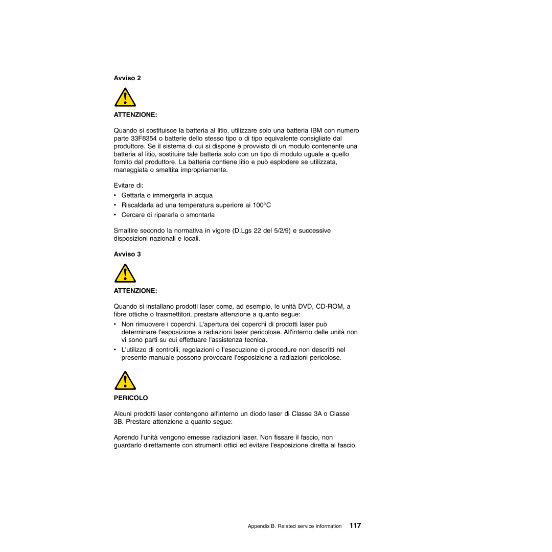 IBM Type 8677, Type 1881 manual Attenzione 