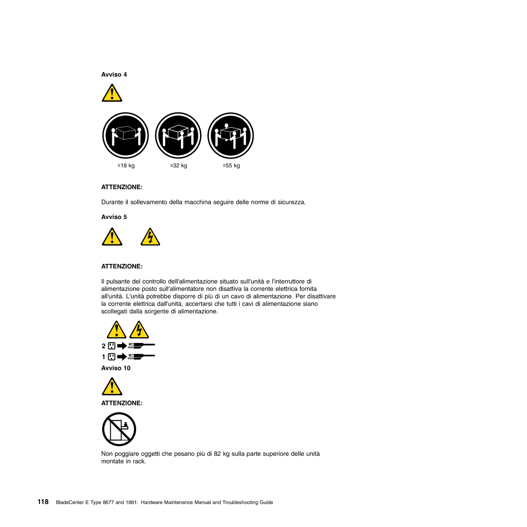 IBM Type 1881, Type 8677 manual Avviso 