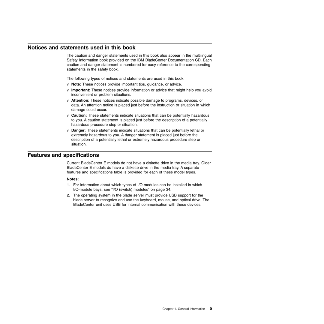 IBM Type 8677, Type 1881 manual Features and specifications 