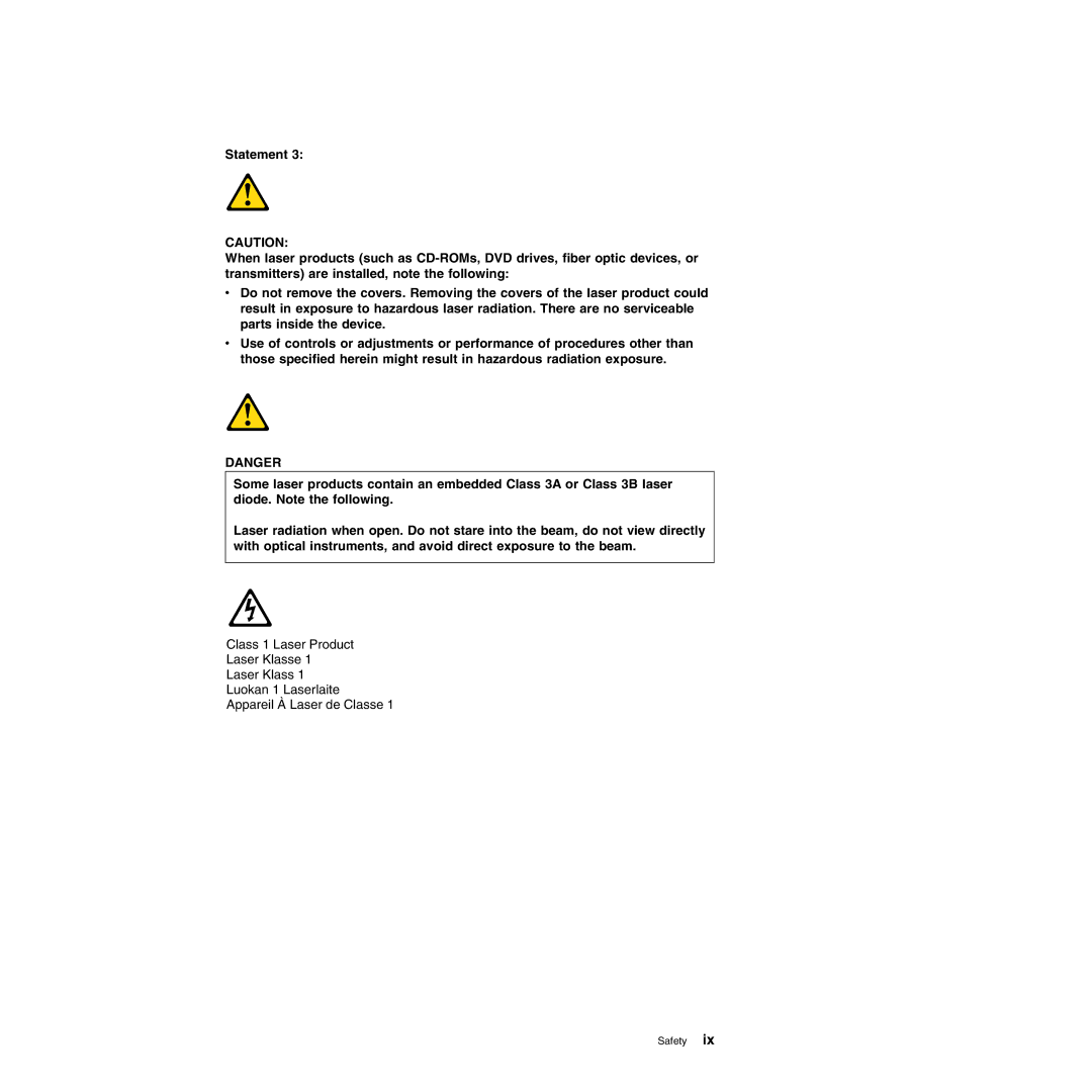 IBM Type 7977 manual Safety 