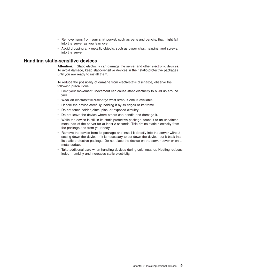 IBM Type 7977 manual Handling static-sensitive devices 