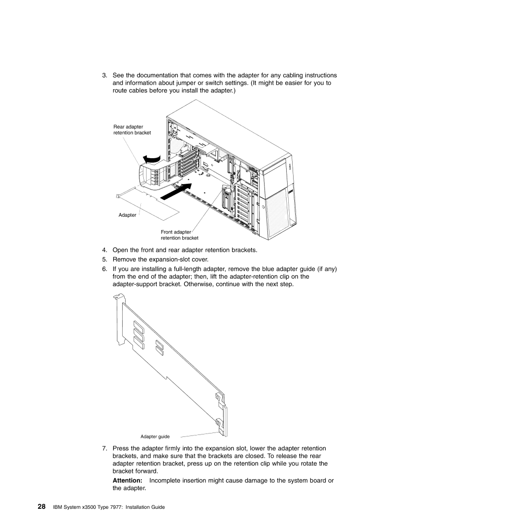 IBM Type 7977 manual Adapter guide 