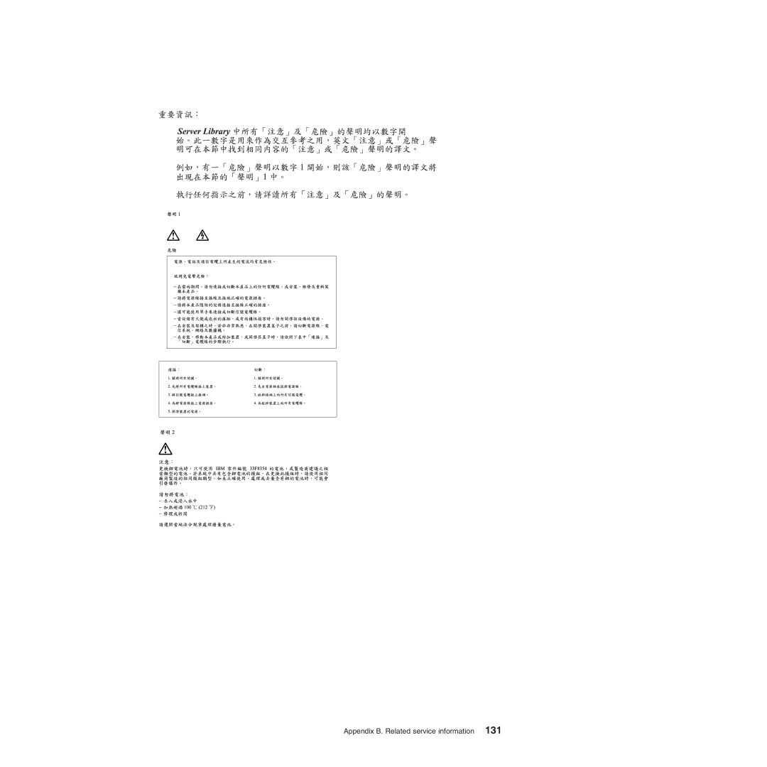 IBM Type 8720, Type 8730 manual Appendix B. Related service information 