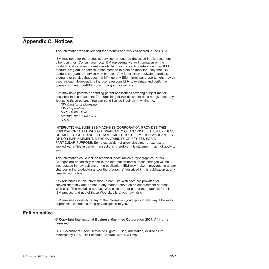 IBM Type 8720, Type 8730 manual Appendix C. Notices, Edition notice 