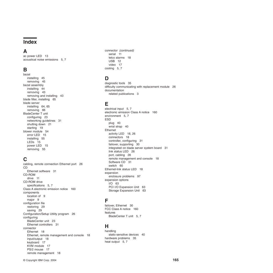 IBM Type 8720, Type 8730 manual Index, Cd-Rom 