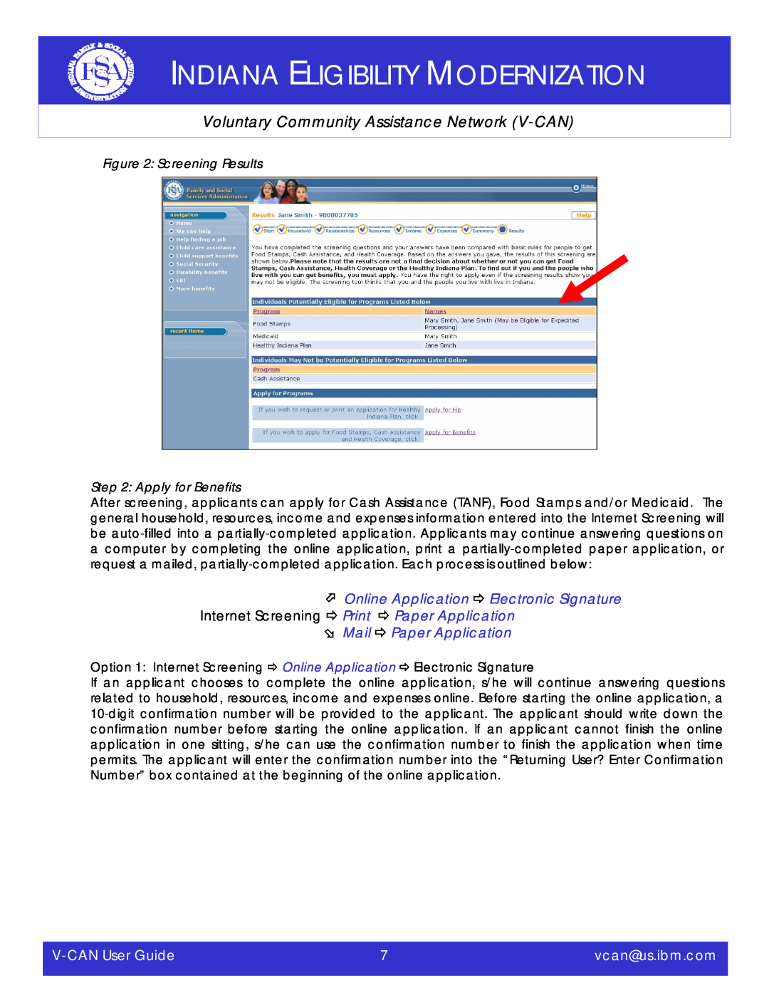 IBM manual Ü Online Application Ö Electronic Signature, Internet Screening Ö Print Ö Paper Application, V-CAN User Guide 