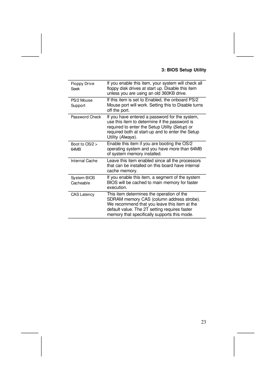 IBM MS7308D/E, V1.6 S63X/JUNE 2000 user manual Bios Setup Utility 