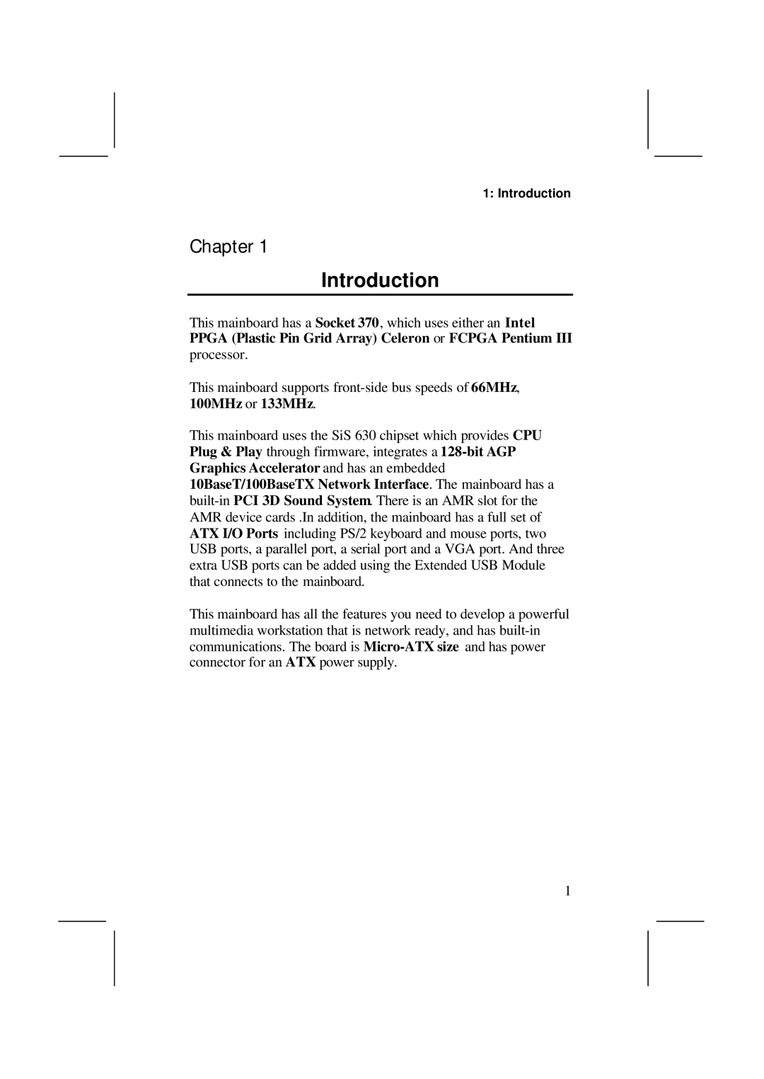 IBM MS7308D/E, V1.6 S63X/JUNE 2000 user manual Chapter Introduction 