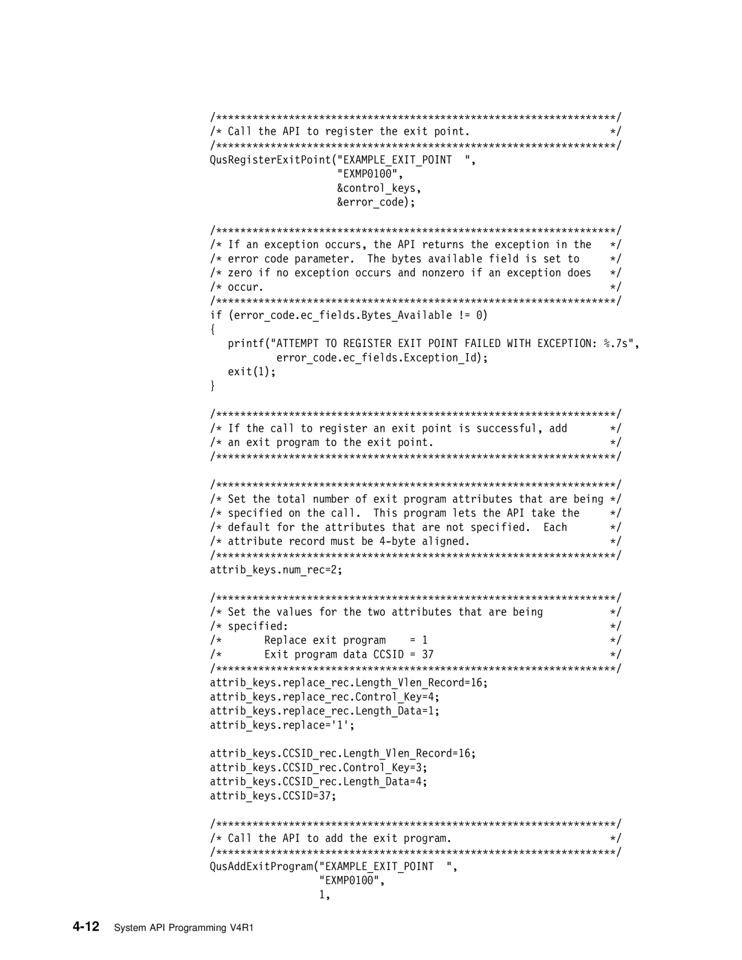 IBM Version 4 manual 12System API Programming V4R1 