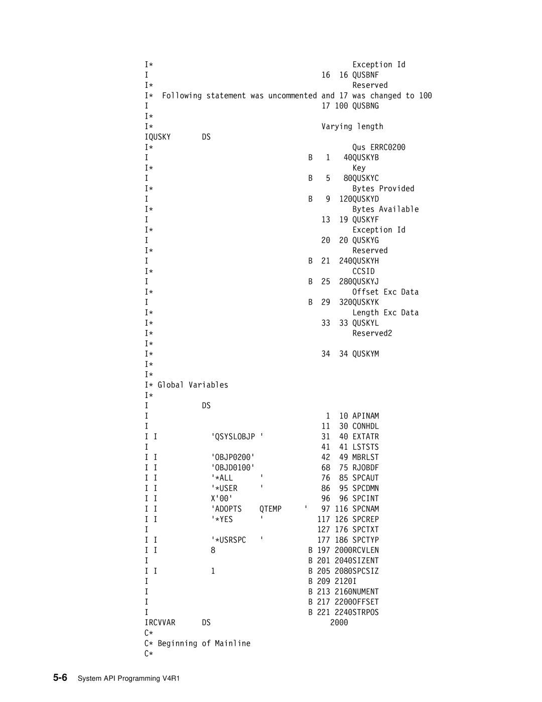 IBM Version 4 Qusbnf, Qusbng, Iqusky, Quskyf, Quskyg, Quskyl, Quskym, Qsyslobjp, All, User, Adopts Qtemp, Yes, Usrspc 