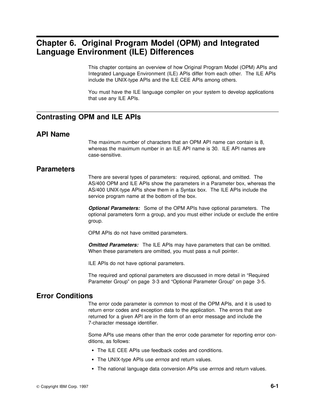 IBM Version 4 manual Parameters, Error Conditions, Opm 