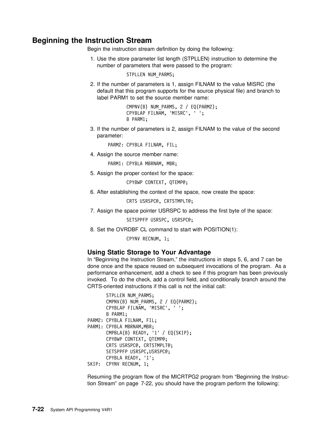 IBM Version 4 manual Beginning the Instruction Stream, To Your Advantage, Storage 