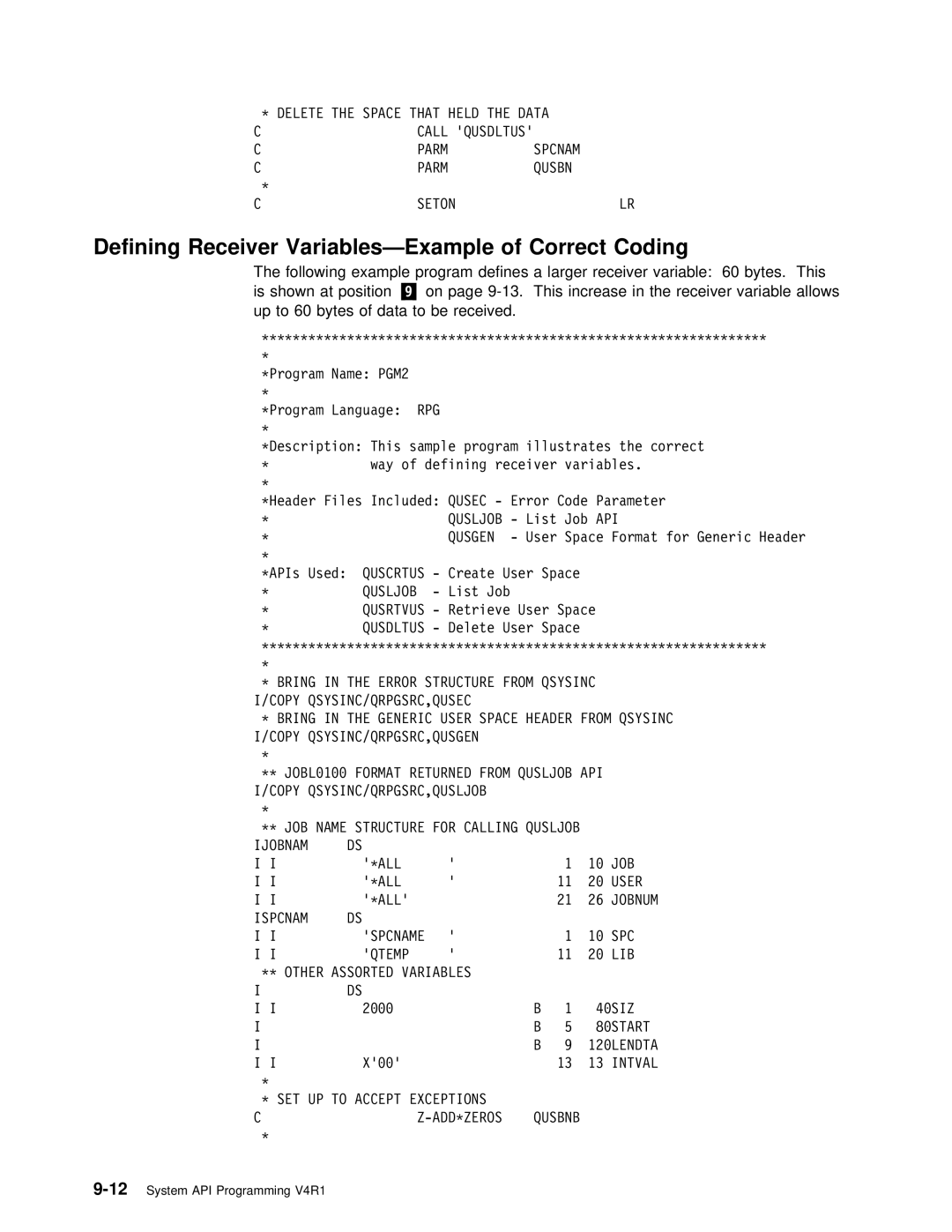 IBM Version 4 manual Qusgen, JOB Name Structure for Calling Qusljob Ijobnam \ALL 