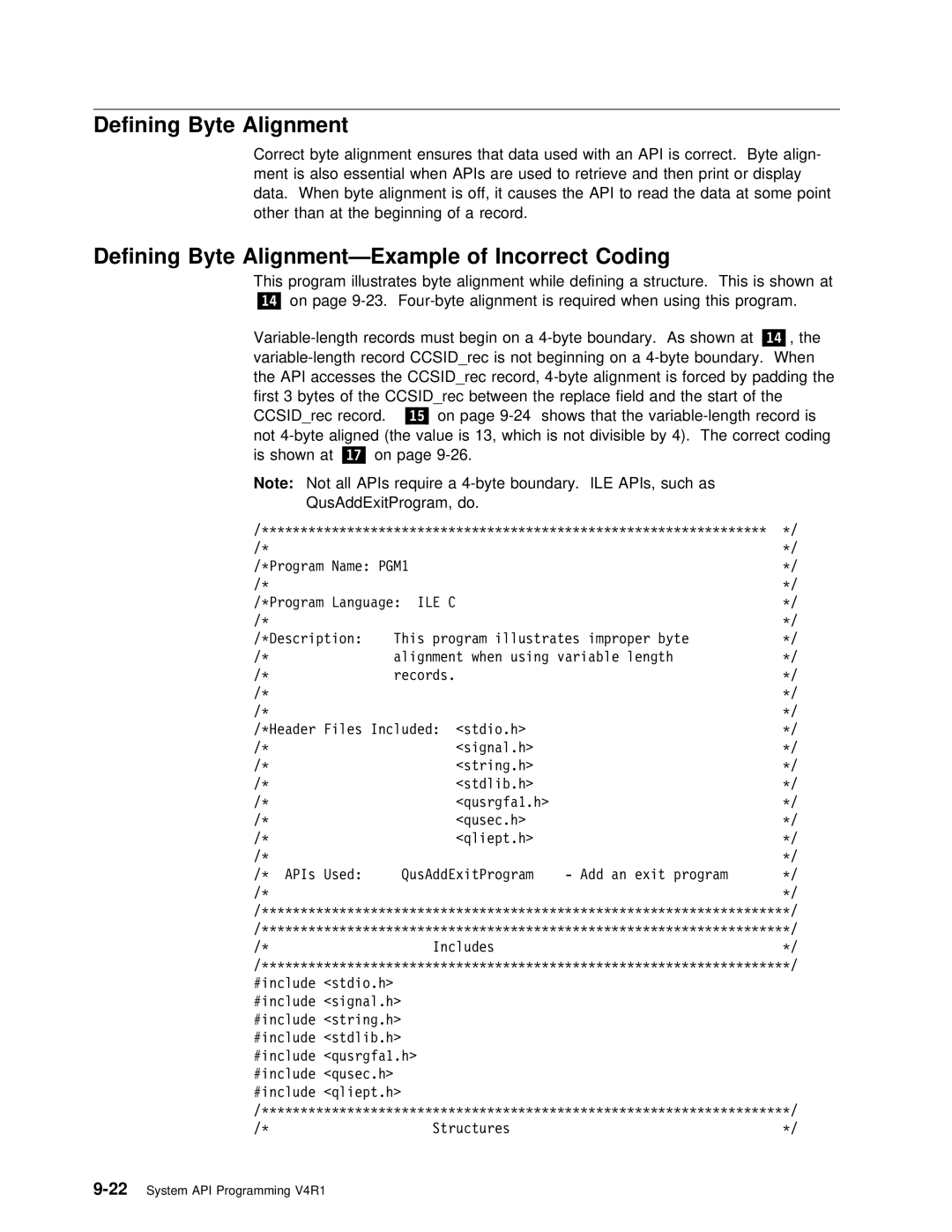 IBM Version 4 manual Correct Byte Alignment ensures that data used With an 