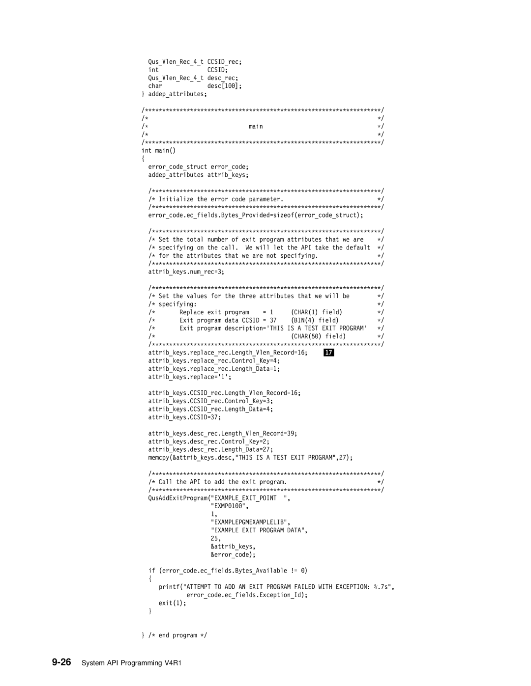 IBM Version 4 manual EXAMPLEPGMEXAMPLELIB, Example Exit Program Data 