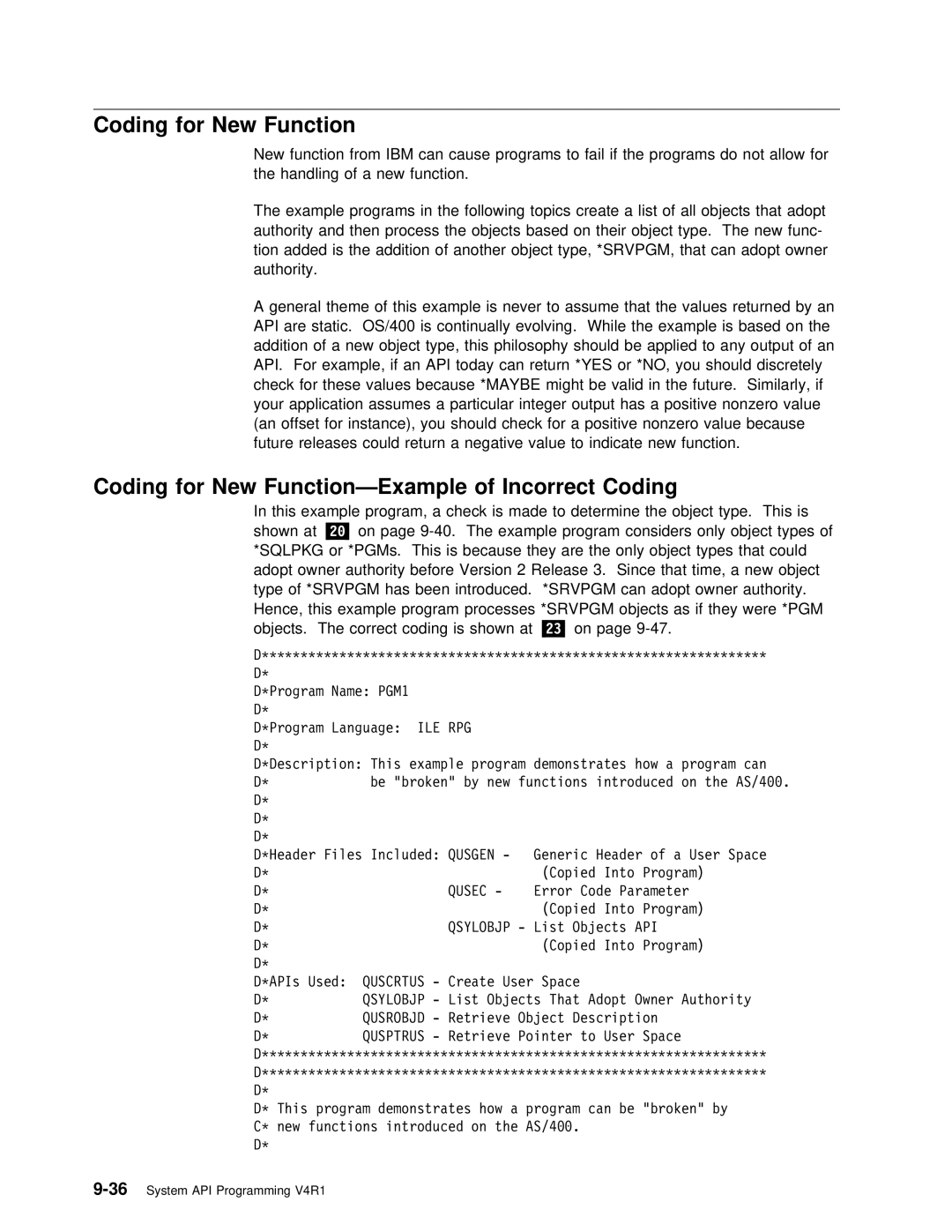 IBM Version 4 manual Coding for New Function, For 