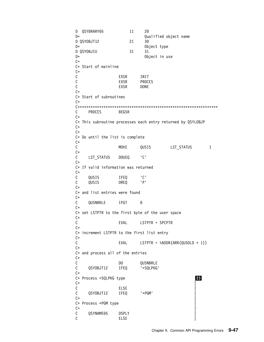 IBM Version 4 manual Else QSYOBJT12 Ifeq, Dsply Else 