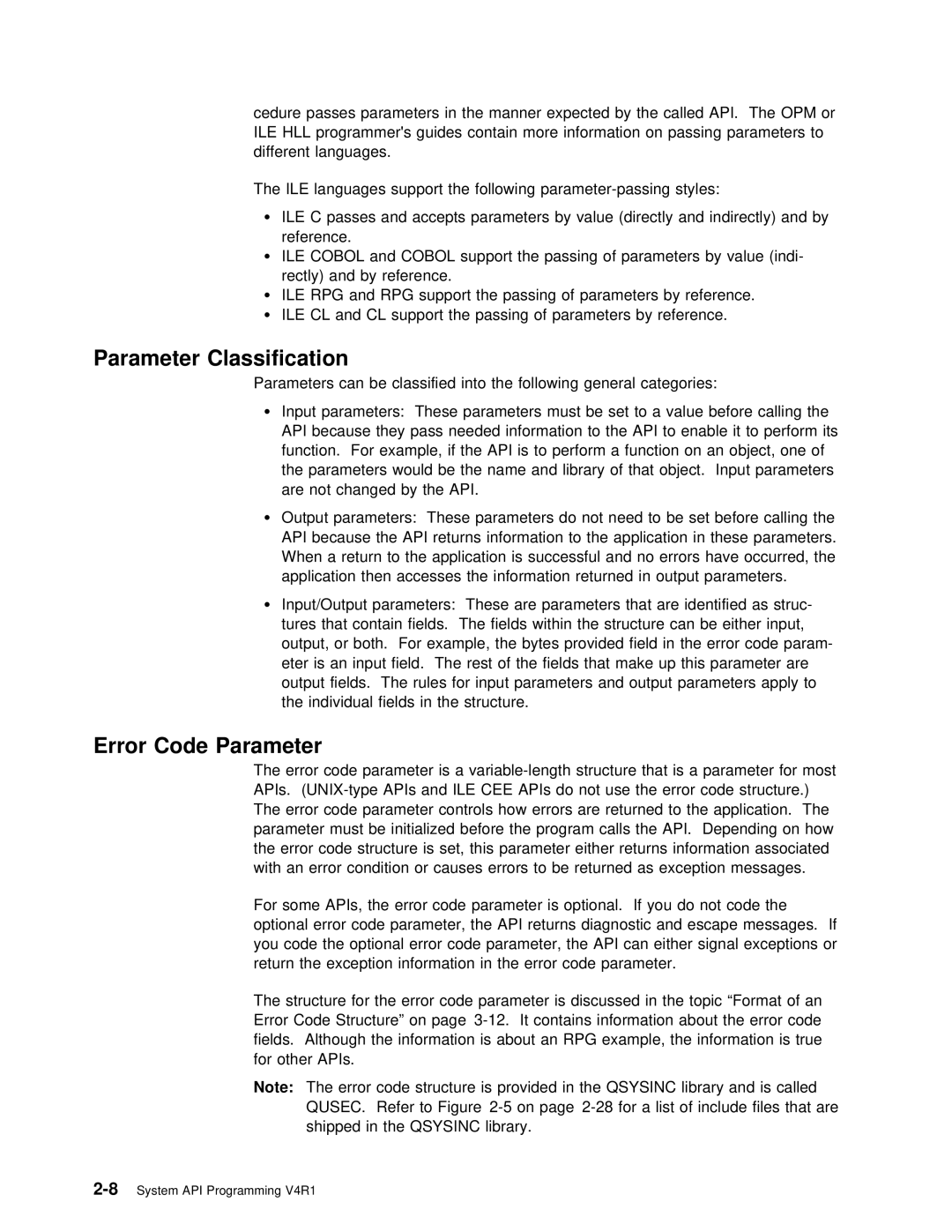 IBM Version 4 manual Parameter Classification, Error Code Parameter 