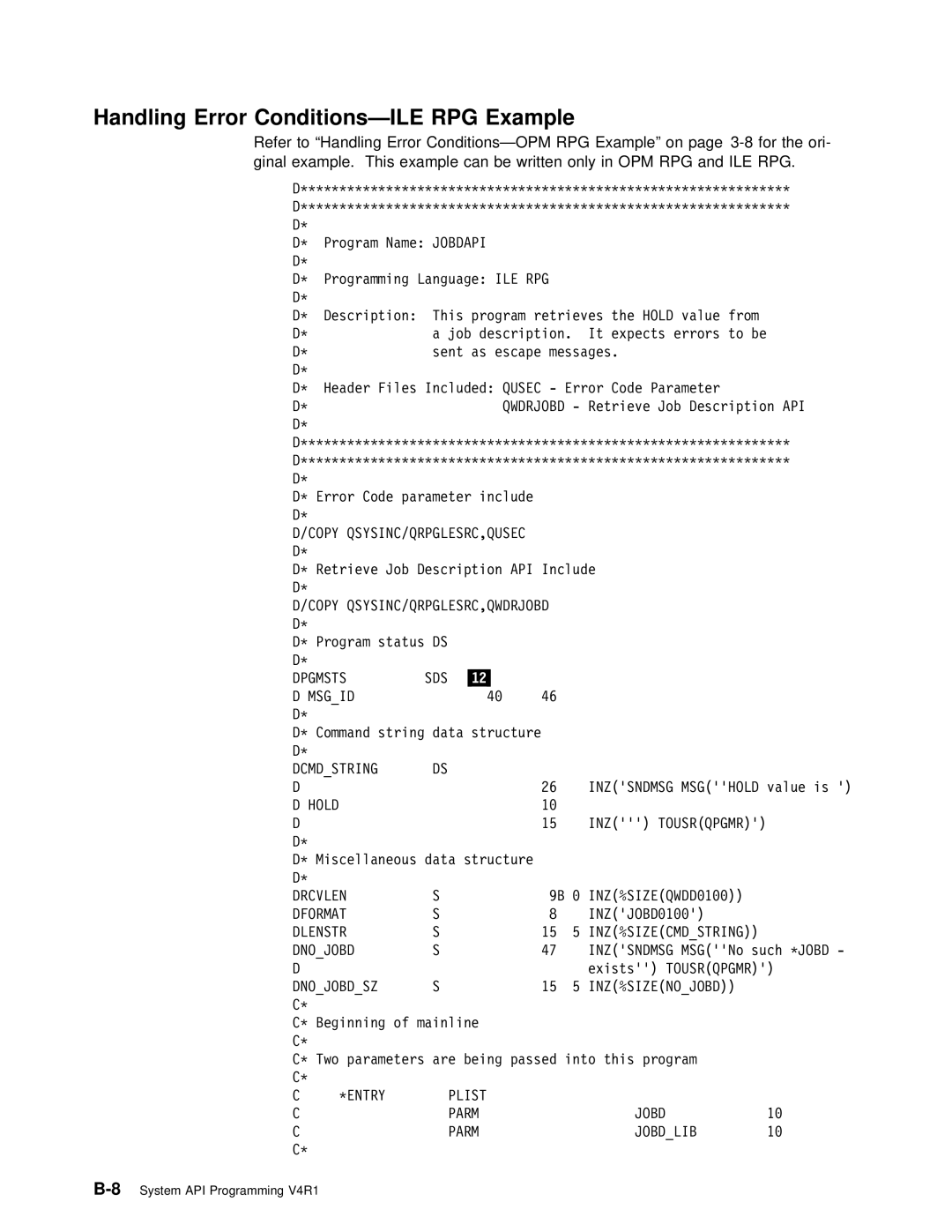 IBM Version 4 manual Handling Error 