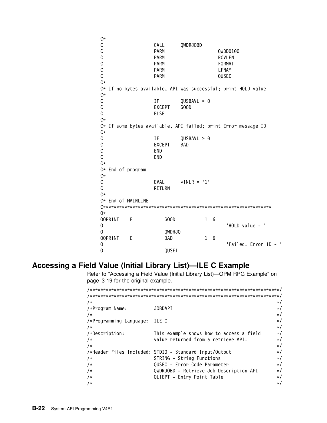 IBM Version 4 manual Except Good Else, Except BAD END, Oqprint Good, Oqprint BAD 