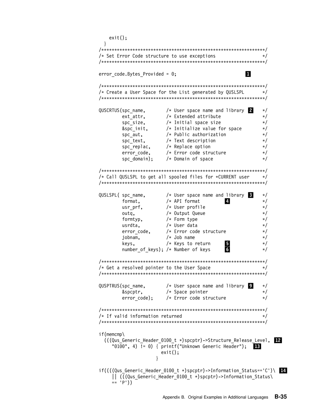 IBM Version 4 manual Appendix B. Original Examples in Additional BLanguages-35 