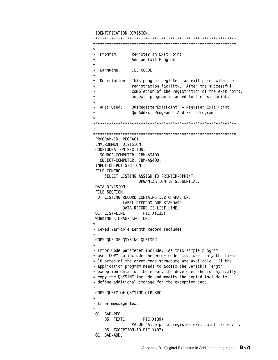 IBM Version 4 manual Identification Division, TEXT1 PIC 