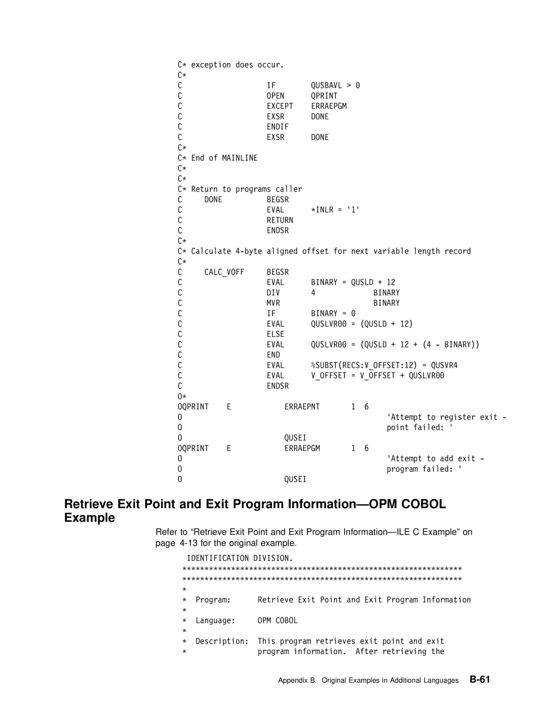 IBM Version 4 manual Information-OPM Cobol 