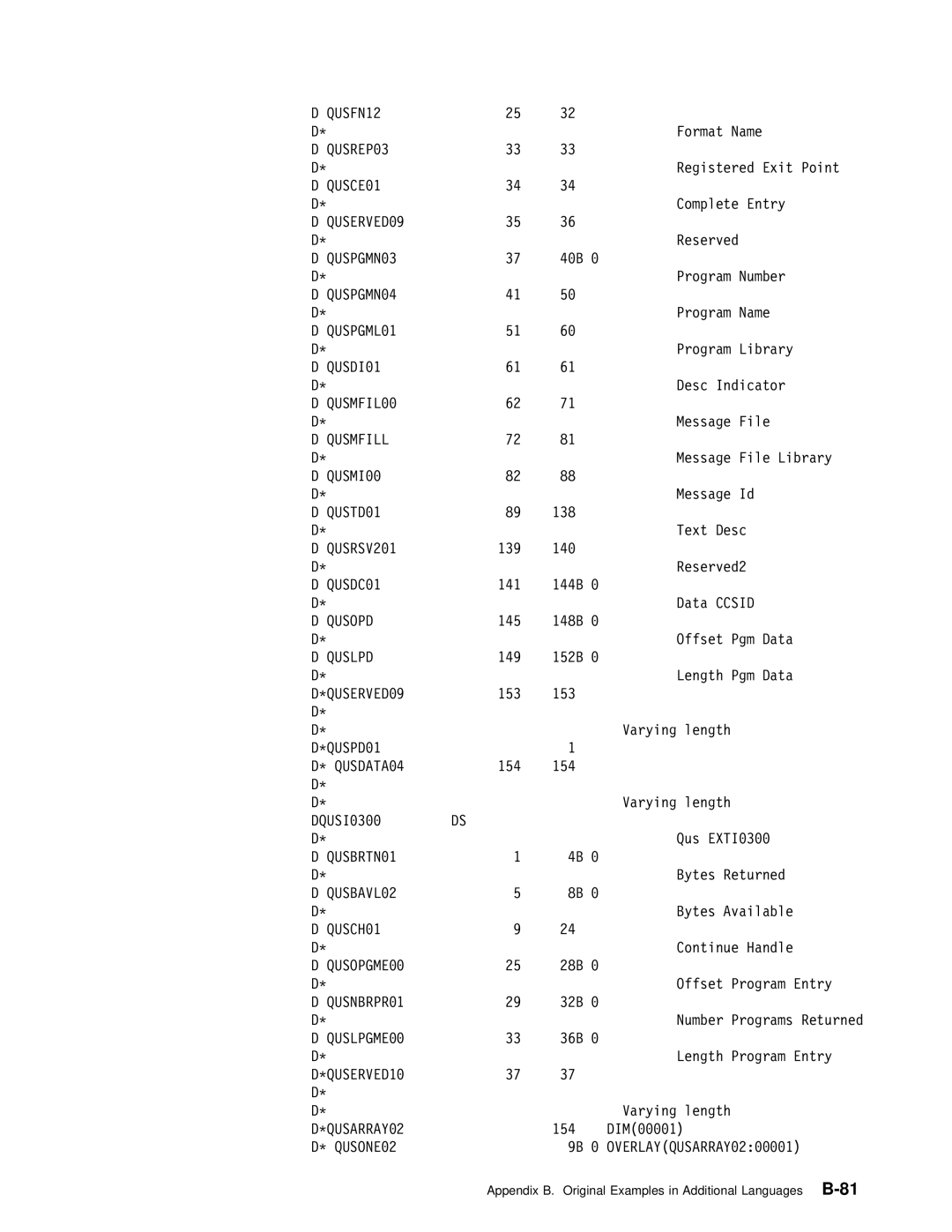 IBM Version 4 manual QUSFN12, Qusmfill, Qusopd, Quslpd 