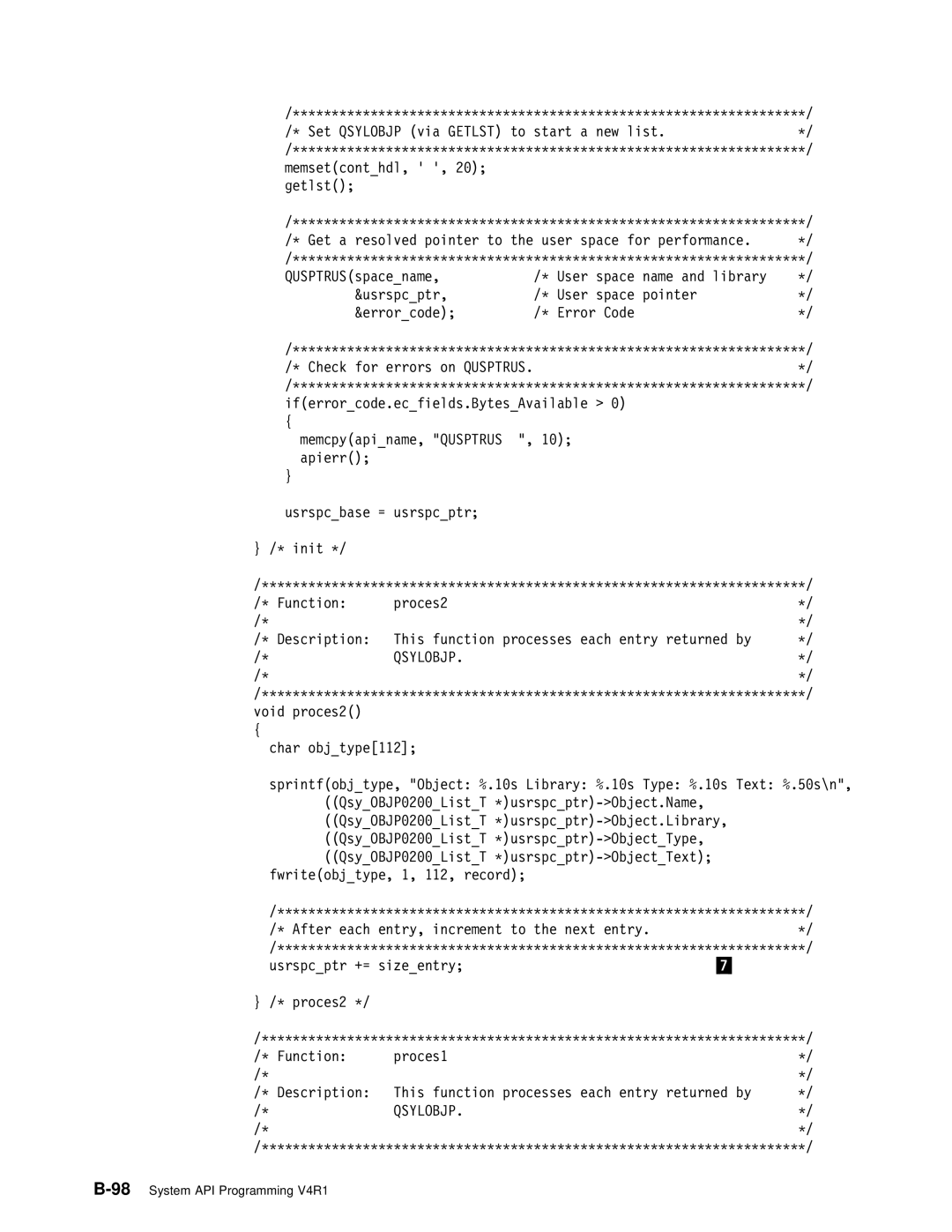 IBM Version 4 manual 98System API Programming V4R1 