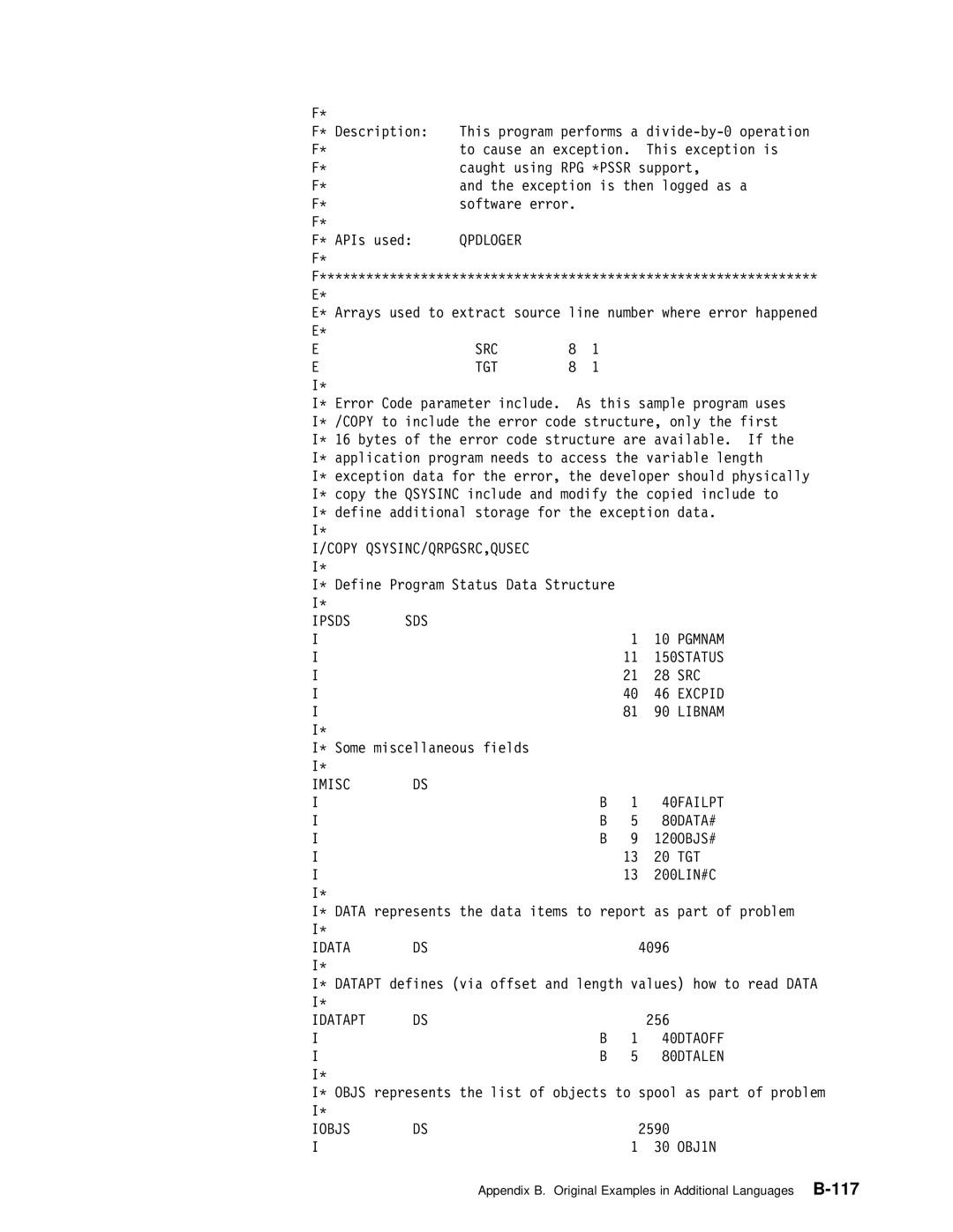 IBM Version 4 manual Src Tgt, Ipsds, Excpid, Imisc, Idatapt, Iobjs 