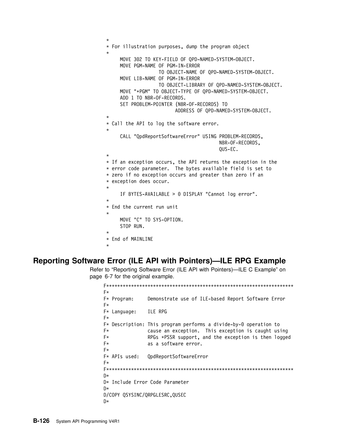 IBM Version 4 manual RPG Example, 126, Software 